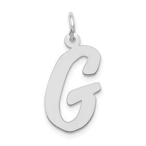 14k White Gold, Madison Collection LG Classic Script Initial G Pendant